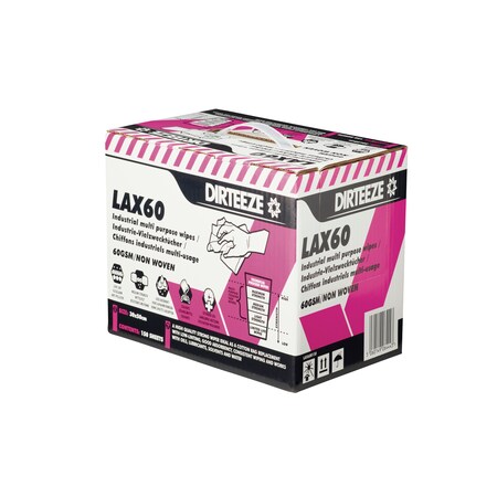 Dirteeze-Us LAX60 Low Lint Rag Replacement, 150 Wipes, PK3 LAX60B150